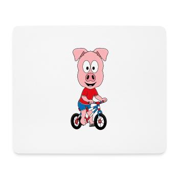 FAHRRAD - SCHWEIN - TIER - KIND - BABY - Mousepad (Querformat) - Weiß - Vorne