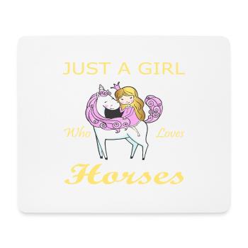 Just a Girl who loves Horses - Mousepad (Querformat) - Weiß - Vorne