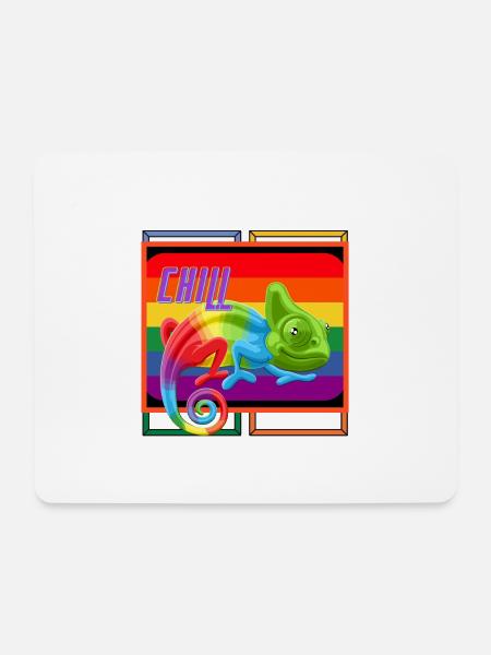 Chameleon Bunt Kinder Shirt - Mousepad (Querformat) - Weiß