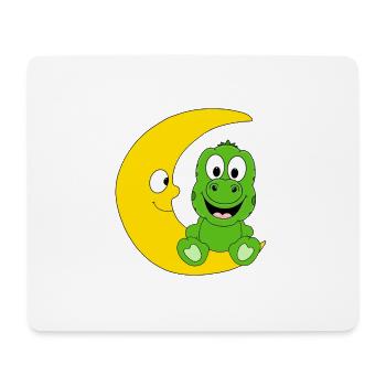 DINO - DINOSAURIER - GECKO - ECHSE - MOND - Mousepad (Querformat) - Weiß - Vorne