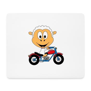 SCHAF - MOTORRAD - BIKER - MOTORSPORT - TIER - Mousepad (Querformat) - Weiß - Vorne