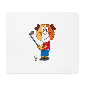 MEERSCHWEINCHEN - GOLFER - GOLF - GOLFSPIELER - Mousepad (Querformat) - Weiß - Vorne