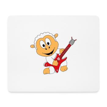 GITARRE - GITARRIST - MUSIK - SCHAF - TIER - BABY - Mousepad (Querformat) - Weiß - Vorne