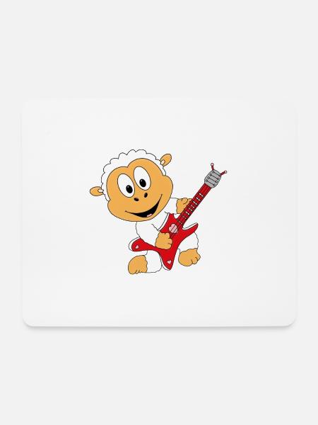 GITARRE - GITARRIST - MUSIK - SCHAF - TIER - BABY - Mousepad (Querformat) - Weiß