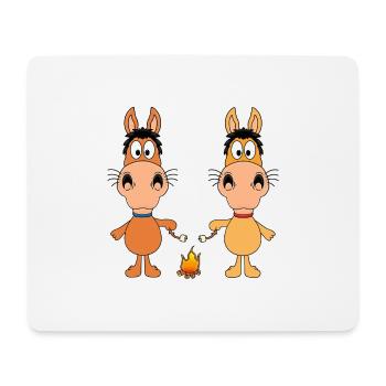 LAGERFEUER - MARSHMALLOWS - PFERDE - FEUER - TIERE - Mousepad (Querformat) - Weiß - Vorne