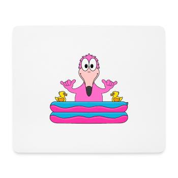 FLAMINGO - PLANSCHBECKEN - SOMMER - BADEN - SHAKA - Mousepad (Querformat) - Weiß - Vorne