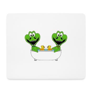KROKODILE - BADEWANNE - BADEN - TIERE - KINDER - Mousepad (Querformat) - Weiß - Vorne