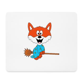 FUCHS - HEXENBESEN - HEXE - TIER - KIND - BABY - Mousepad (Querformat) - Weiß - Vorne