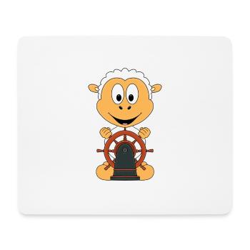 BOOT - SCHIFF - KAPITÄN - SCHAF - SEEMANN - MEER - Mousepad (Querformat) - Weiß - Vorne
