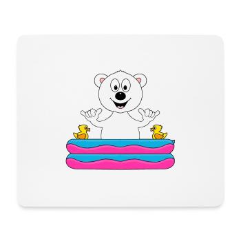 EISBÄR - POOL - PLANSCHBECKEN - SOMMER - TIERISCH - Mousepad (Querformat) - Weiß - Vorne