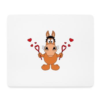 PFERD - SEIFENBLASEN - LIEBE - TIER - KIND - BABY - Mousepad (Querformat) - Weiß - Vorne