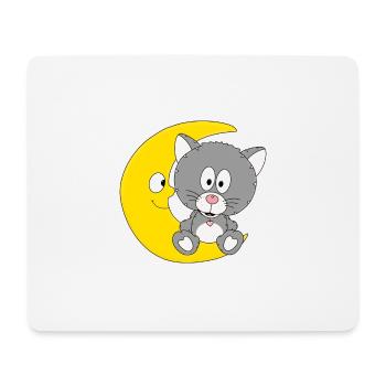 MOND - KATZE - TIER - KIND - BABY - Mousepad (Querformat) - Weiß - Vorne