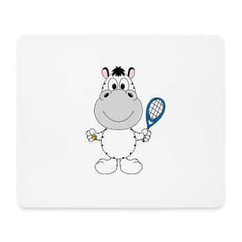 ZEBRA - TENNIS - TENNISSPIELER - TENNISSCHLÄGER - Mousepad (Querformat) - Weiß - Vorne