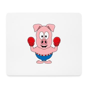 BOXER - SCHWEIN - BOXEN - KAMPFSPORT - TIER - Mousepad (Querformat) - Weiß - Vorne