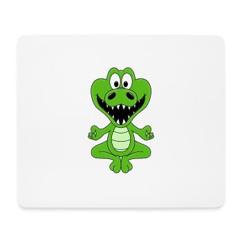 KROKODIL - YOGA - PILATES - TIER - TIERISCH - Mousepad (Querformat) - Weiß - Vorne