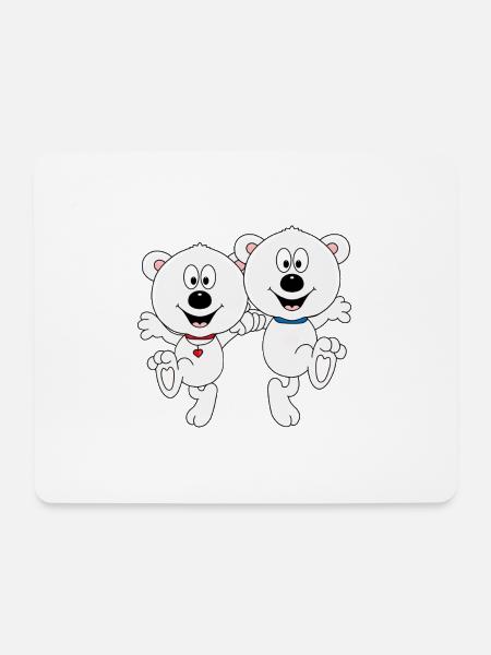 EISBÄREN - TANZEN - LIEBE - TANZPAAR - TIERE - Mousepad (Querformat) - Weiß