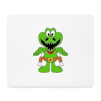 COWBOY - WESTERN - KROKODIL - SHERIFF - PISTOLEN - Mousepad (Querformat) - Weiß - Vorne