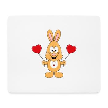 HASE - LUFTBALLONS - HERZEN - LIEBE - LOVE - Mousepad (Querformat) - Weiß - Vorne