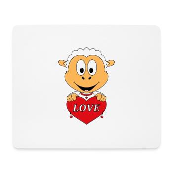 SCHAF - HERZ - LIEBE - LOVE - TIER - KIND - BABY - Mousepad (Querformat) - Weiß - Vorne