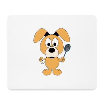 HUND - SPORT - FEDERBALL - BADMINTON - TIER - FUN - Mousepad (Querformat) - Weiß - Vorne