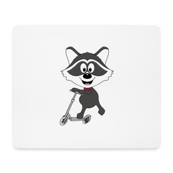 WASCHBÄR - ROLLER - TIER - KIND - BABY - SPORT - Mousepad (Querformat) - Weiß - Vorne