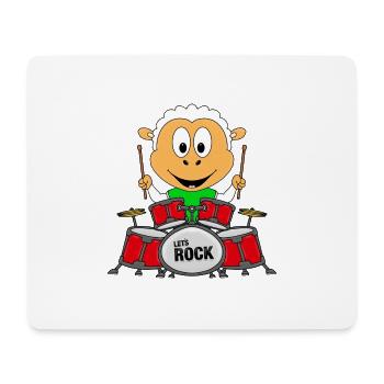 SCHAF - SCHLAGZEUG - MUSIK - MUSIKER - ROCK - Mousepad (Querformat) - Weiß - Vorne