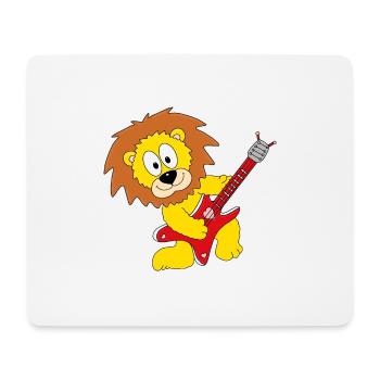 LÖWE - GITARRE - MUSIK - GITARRIST - LIEBE - TIER - Mousepad (Querformat) - Weiß - Vorne