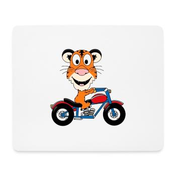 TIGER - MOTORRAD - BIKER - MOTORRADFAHRER - TIER - Mousepad (Querformat) - Weiß - Vorne