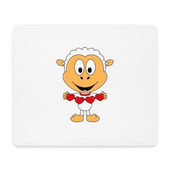 SCHAF - HERZEN - LIEBE - LOVE - TIER - TIERISCH - Mousepad (Querformat) - Weiß - Vorne