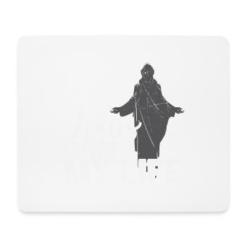 Jésus m’a sauvé la vie - Tapis de souris (format paysage) - blanc - Devant