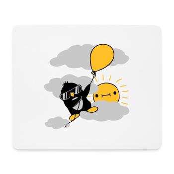 Fliegender Pinguin Luftballon Sonne - Mousepad (Querformat) - Weiß - Vorne