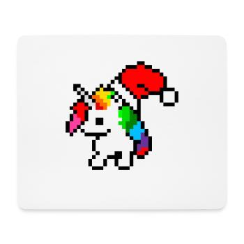 Christmas Unicorn Pixel Art - Mouse Pad (horizontal) - white - Front