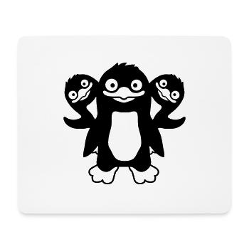 Freunde 3 lustige Pinguine - Mousepad (Querformat) - Weiß - Vorne