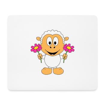 BLUMEN - BLÜMCHEN - SCHAF - TIER - TIERISCH - LOVE - Mousepad (Querformat) - Weiß - Vorne