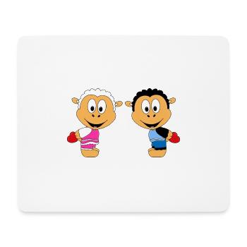 SCHAFE - LIEBE - TIERE - TIERISCH - VERLIEBT - Mousepad (Querformat) - Weiß - Vorne