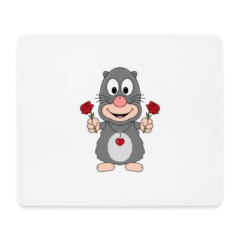 MAULWURF - BLUMEN - TIER - LIEBE - LOVE - Mousepad (Querformat) - Weiß - Vorne