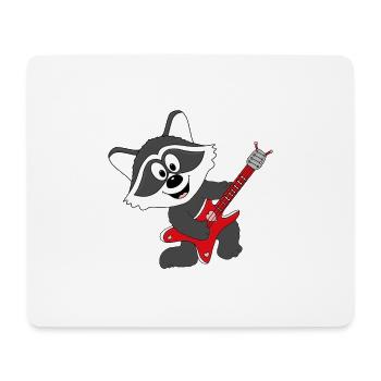 WASCHBÄR - GITARRIST - GITARRE - MUSIKER - TIER - Mousepad (Querformat) - Weiß - Vorne