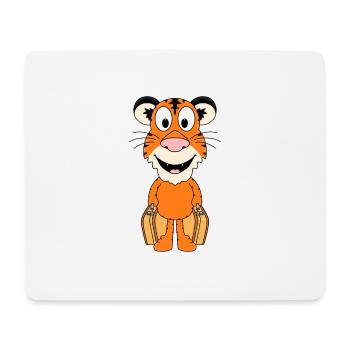 TIGER - REISE - KOFFER - URLAUB - FERIEN - TIER - Mousepad (Querformat) - Weiß - Vorne