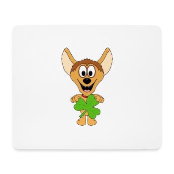 HYÄNE - KLEE - KLEEBLATT - TIER - KINDER - BABY - Mousepad (Querformat) - Weiß - Vorne
