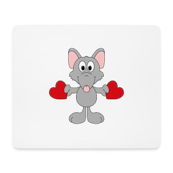 RATTE - HERZEN - LIEBE - TIERLIEB - TIERISCH - Mousepad (Querformat) - Weiß - Vorne
