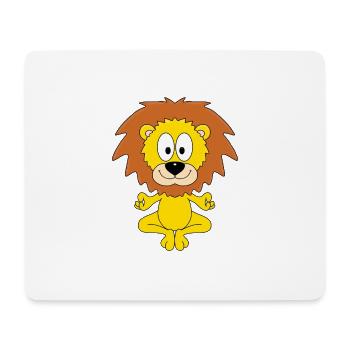 YOGA - PILATES - LÖWE - TIER - TIERISCH - FUN - Mousepad (Querformat) - Weiß - Vorne