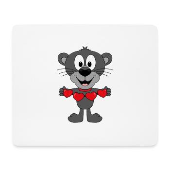 PANTHER - LIEBE - LOVE - HERZEN - TIERISCH - Mousepad (Querformat) - Weiß - Vorne