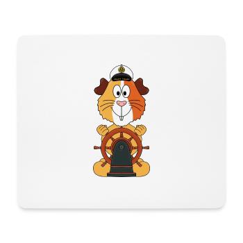 KAPITÄN - BOOT - SCHIFF - MEER - MEERSCHWEINCHEN - Mousepad (Querformat) - Weiß - Vorne