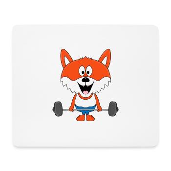 FUCHS - FITNESS - BODYBUILDER - FITNESSSTUDIO - Mousepad (Querformat) - Weiß - Vorne