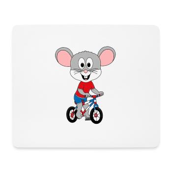MAUS - FAHRRAD - TIER - KINDER - BABY - FUN - Mousepad (Querformat) - Weiß - Vorne