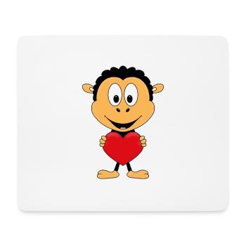 SCHAF - HERZ - LIEBE - LOVE - TIER - KIND - BABY - Mousepad (Querformat) - Weiß - Vorne