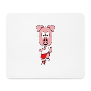 SCHWEIN - LAUFEN - JOGGEN - SPORT - MARATHON - Mousepad (Querformat) - Weiß - Vorne