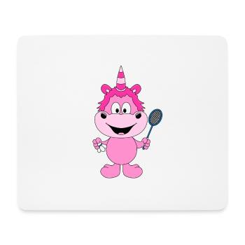 EINHORN - FEDERBALL - BADMINTON - SPORT - FUN - Mousepad (Querformat) - Weiß - Vorne