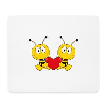 BIENEN - BINE - HERZ - LIEBE - VERLIEBT - TIERISCH - Mousepad (Querformat) - Weiß - Vorne