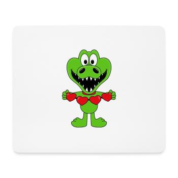 KROKODIL - LIEBE - LOVE - TIER - KINDER - BABY - Mousepad (Querformat) - Weiß - Vorne